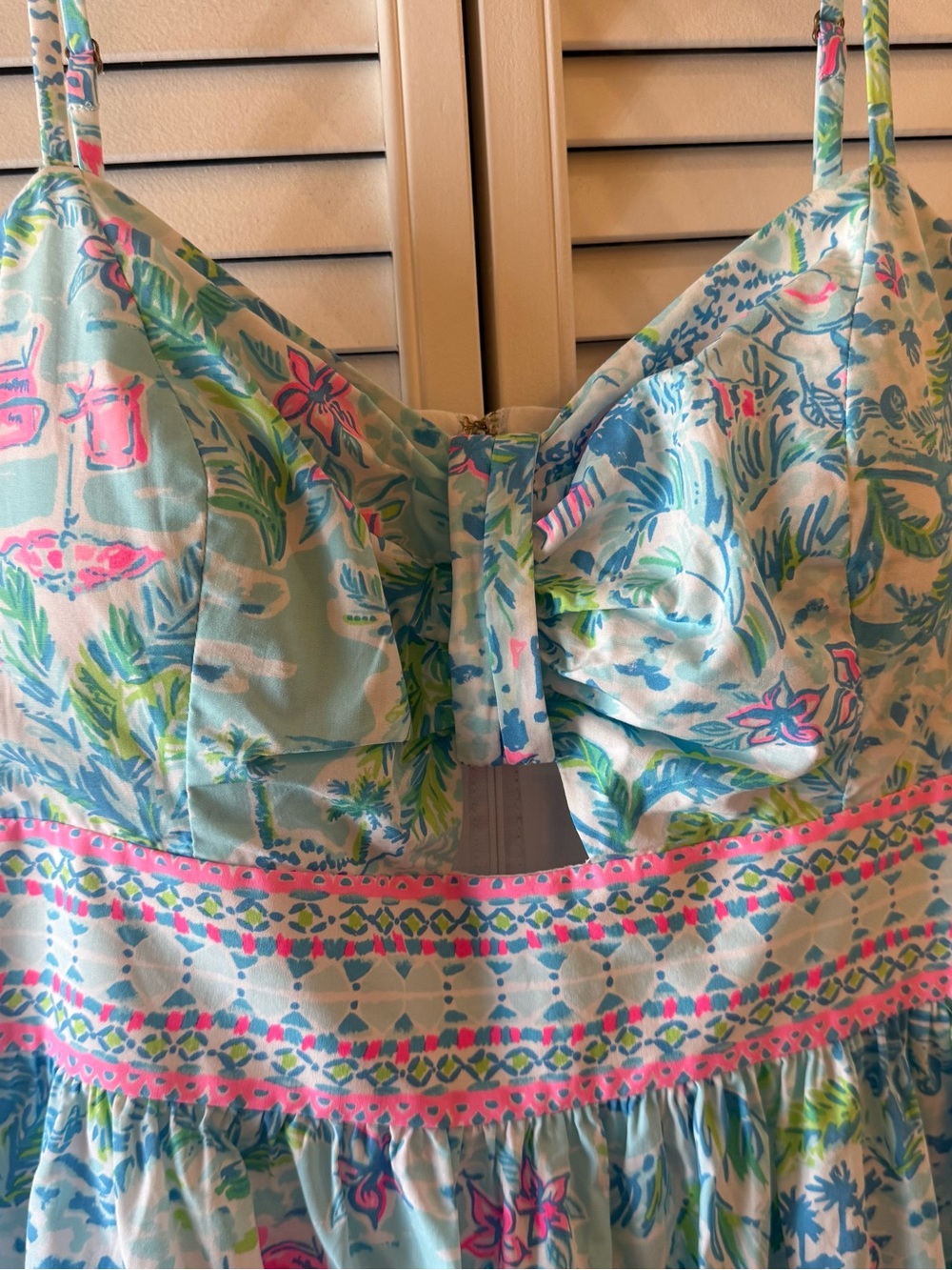 Lilly Pulitzer 🌴 Katlynn Dress “What A Lovely Place” Spaghetti Strap Size 8 - Picture 3 of 15